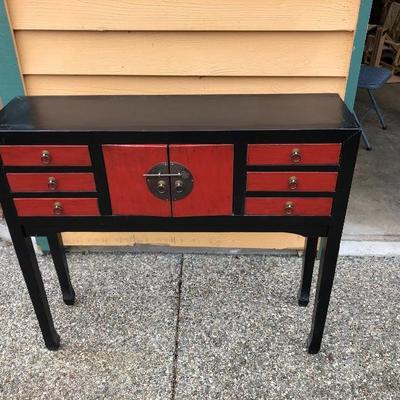304: Oriental Style Wood Table/Buffet