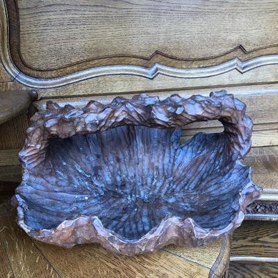 312:  Hand Carved Solid Wood Basket