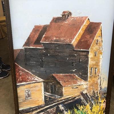 327:  Vintage Barn Painting