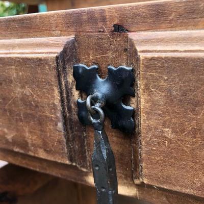 306:  Antique Solid Wood Entry Cabinet