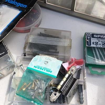 225:  Assortment of nuts and bolts including Nail Storage
