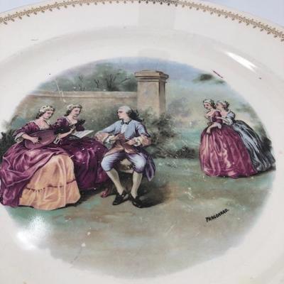 139:  Rare Stavangerflint Plate, Pewter Antique Kettle and China