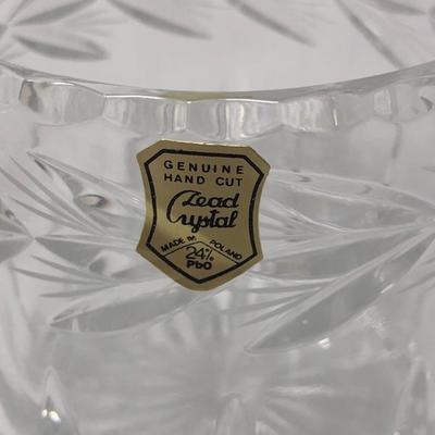 122:  Crystal Perfume Bottle, Cristal d' Arques French Vase and Tray 