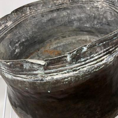 229:  Antique Middle Eastern Cauldron Copper Pot