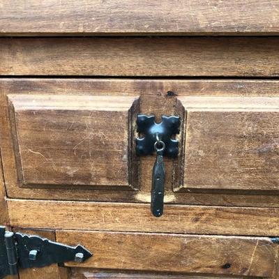 306:  Antique Solid Wood Entry Cabinet