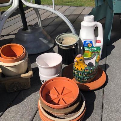 157:   Adirondack Chair, Patio Table and Lots of Outdoor Decor Items