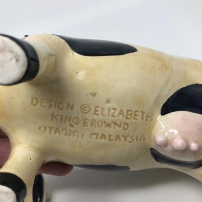 195:  Framed Country Art and Designer Cow Creamer