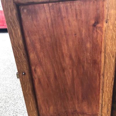 302:  Antique German Solid Wood Hand Carved Corner Hutch