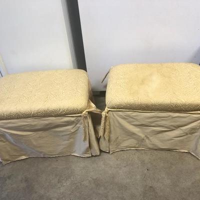 332:  Two Upholstered Stools on Rollers