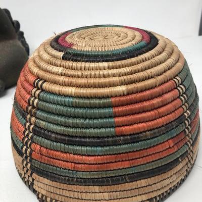 128:  Handmade Basket and Crying Indian Girl and Other Collectibles 