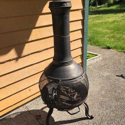 155:  Cast Iron Free Standing Outdoor Fire Place