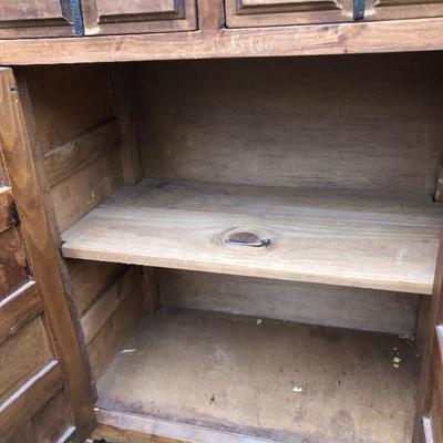 306:  Antique Solid Wood Entry Cabinet
