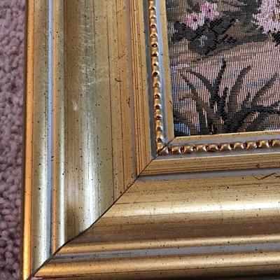 117:  French Framed Needlepoint Art