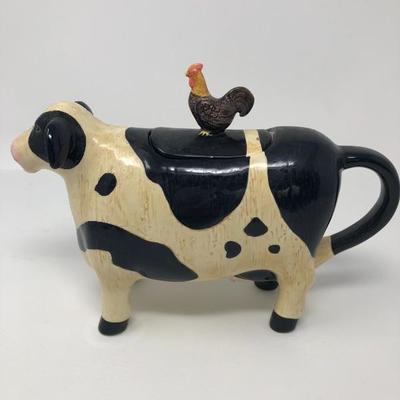 195:  Framed Country Art and Designer Cow Creamer