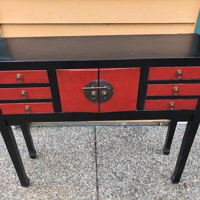 304: Oriental Style Wood Table/Buffet