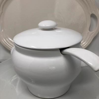 207:  Soup Bowl With Ladle, Candlesticks, Serving Tray and More