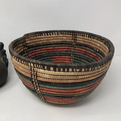 128:  Handmade Basket and Crying Indian Girl and Other Collectibles 