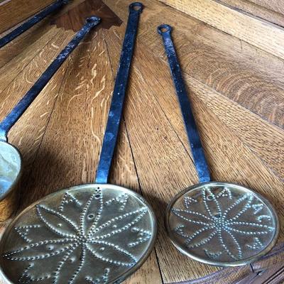 317:  Brass Fireplace Utensils