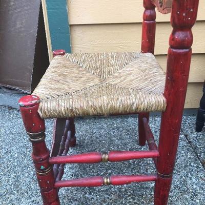 322:  Vintage Wicker bottomed Wood Chairs