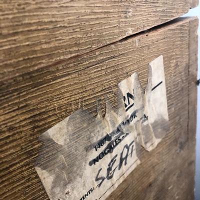 176:  Antique Solid Wood Travel Chest