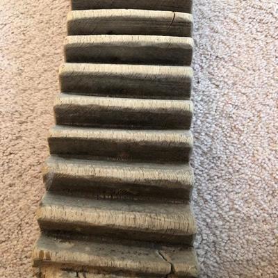 114: Antique Russian Wooden  Primitive Hand Carved Washboard