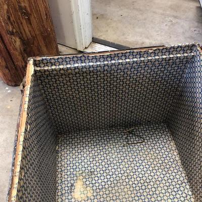 177:  Antique Well Traveled Travel Trunk 