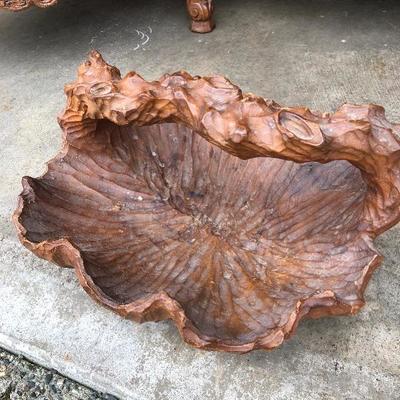 312:  Hand Carved Solid Wood Basket