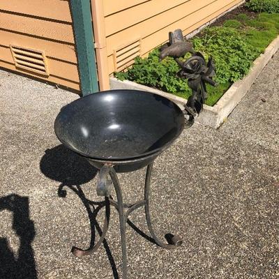 156:  Metal Bird Bath 