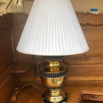 334:  Marble and Brass Lamp 