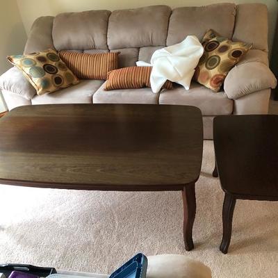 103:  Norwegian Solid Wood Coffee Table and Matching End Table