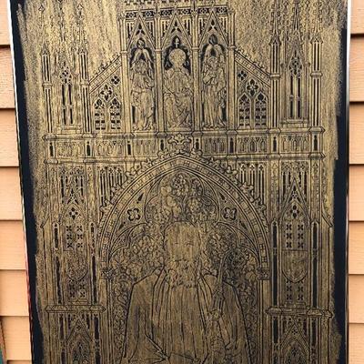 310:  Original Screen Rub Door Size Art Work 