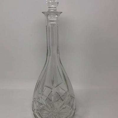119:  Crystal Decanter with 12 Brandy Glasses 