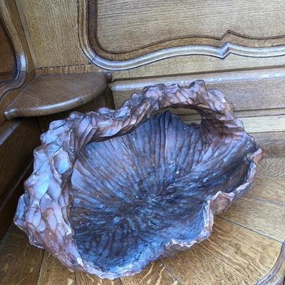 312:  Hand Carved Solid Wood Basket
