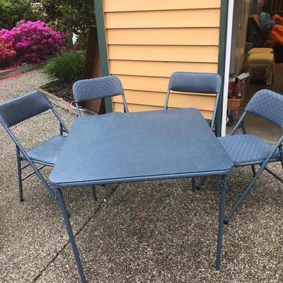 324:  Vintage Card Table and Four Chairs