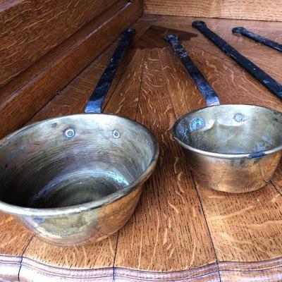 317:  Brass Fireplace Utensils