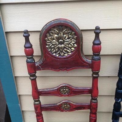322:  Vintage Wicker bottomed Wood Chairs