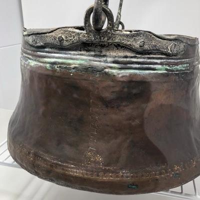 229:  Antique Middle Eastern Cauldron Copper Pot