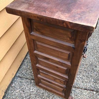 306:  Antique Solid Wood Entry Cabinet