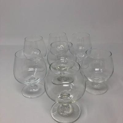 119:  Crystal Decanter with 12 Brandy Glasses 