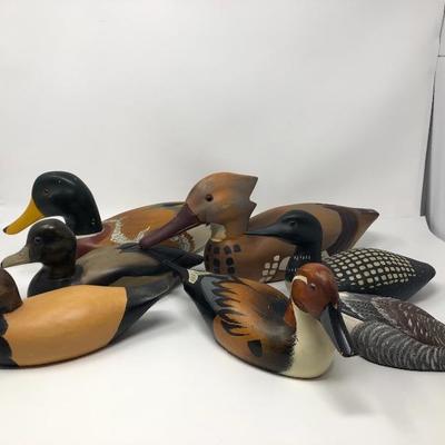 132:  Ornate Hand Painted Wood Ducks