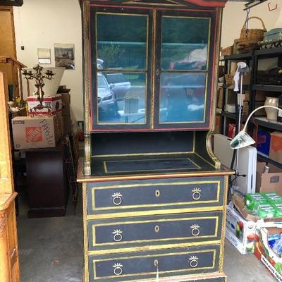 307:  Antique Frederick and Nelson China Display Cabinet