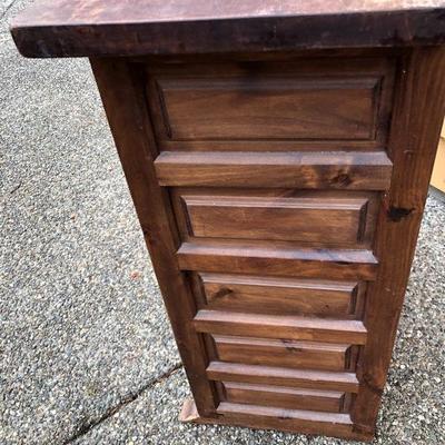 306:  Antique Solid Wood Entry Cabinet