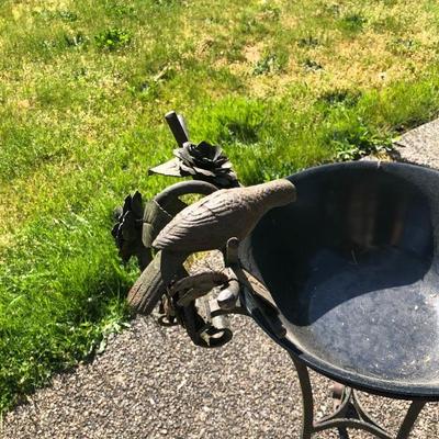 156:  Metal Bird Bath 