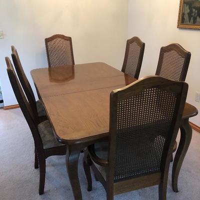 100:  Sears Vintage Dining Table With Six Chairs