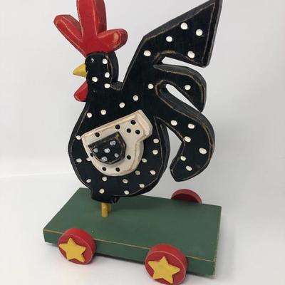 144:  Wooden  Roosters and Chickens