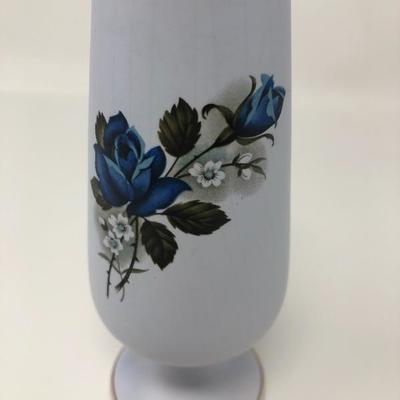 131:  Flora 'Ice Rose' Hand Painted Floral Vase  