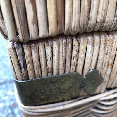 316:  Vintage Wicker Chest with Glass Top 