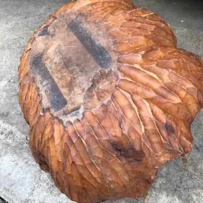312:  Hand Carved Solid Wood Basket
