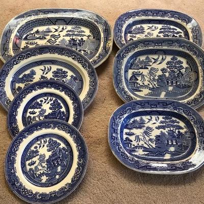 198:  Antique Staffordshire Platters