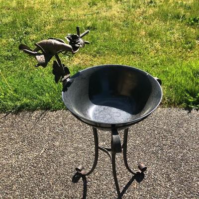 156:  Metal Bird Bath 